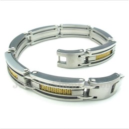 Heren Titanium Gouden Kabelarmband