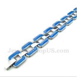 Heren Titanium Blauwe Armband