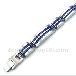 Heren Titanium Blauwe Armband