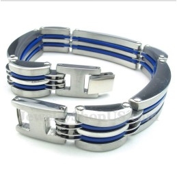 Heren Titanium Blauwe Armband