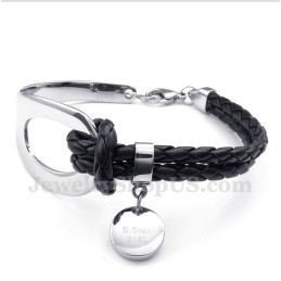 Heren Titanium Leren Armband
