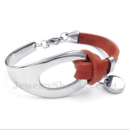 Heren Titanium Leren Armband