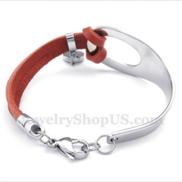 Heren Titanium Leren Armband