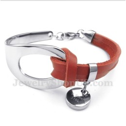 Heren Titanium Leren Armband