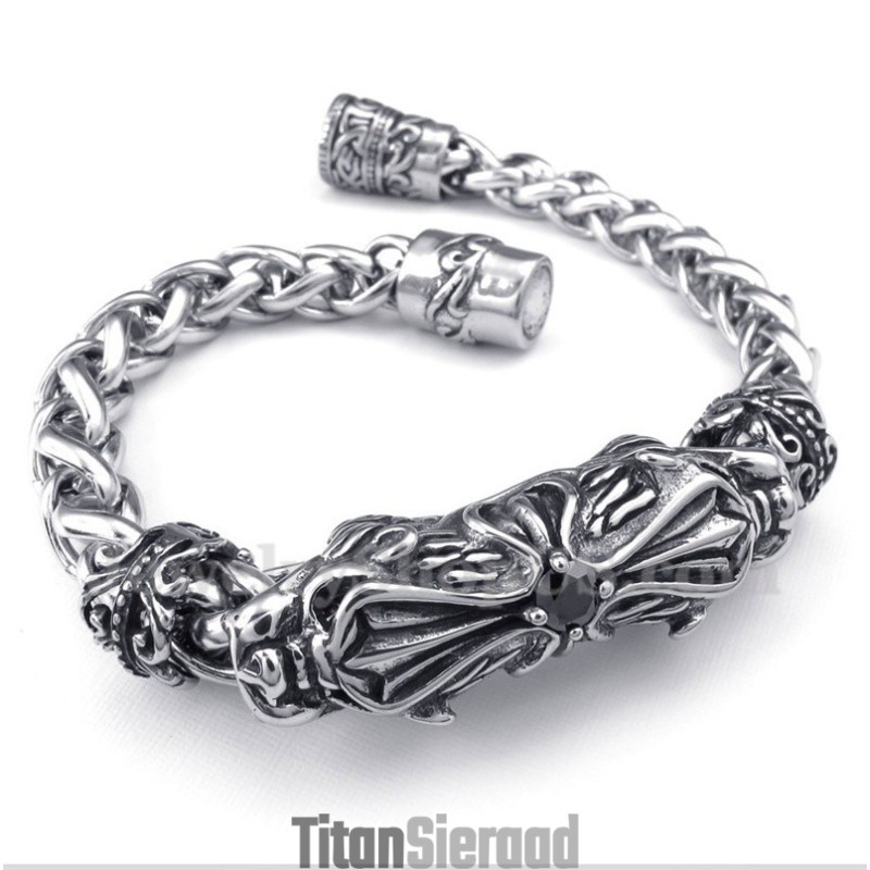 Heren Titanium Gegoten Diamanten Armband
