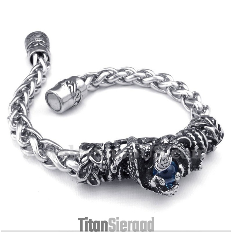 Heren Titanium Gegoten Blauwe Diamant Armband Heren Titanium Gegoten Blauwe Diamant Armband