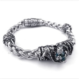 Heren Titanium Gegoten Blauwe Diamant Armband