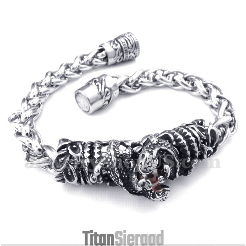 Heren Titanium Gegoten Rode Diamanten Armband Heren Titanium Gegoten Rode Diamanten Armband