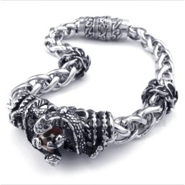 Heren Titanium Gegoten Rode Diamanten Armband