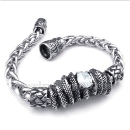 Heren Titanium Gegoten Witte Diamanten Armband