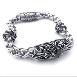 Heren Titanium Gegoten Zwarte Diamanten Armband