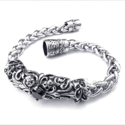 Heren Titanium Gegoten Zwarte Diamanten Armband