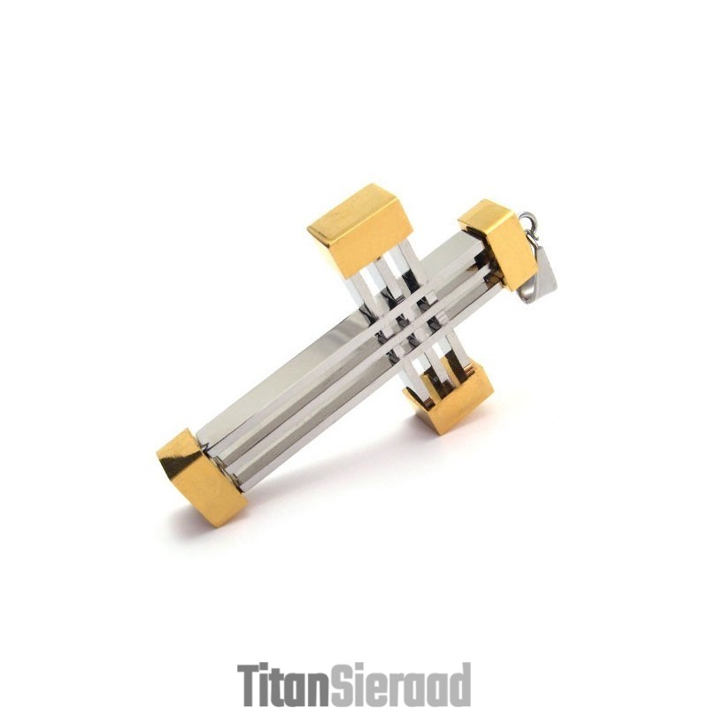 Nieuwe Stijl Geweven Kruis Titanium Hanger (Gloden) Nieuwe Stijl Geweven Kruis Titanium Hanger (Gloden)