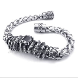Heren Titanium Gegoten Zwarte Diamanten Armband