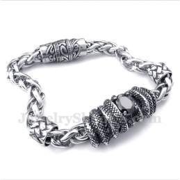 Heren Titanium Gegoten Zwarte Diamanten Armband