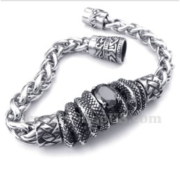 Heren Titanium Gegoten Zwarte Diamanten Armband