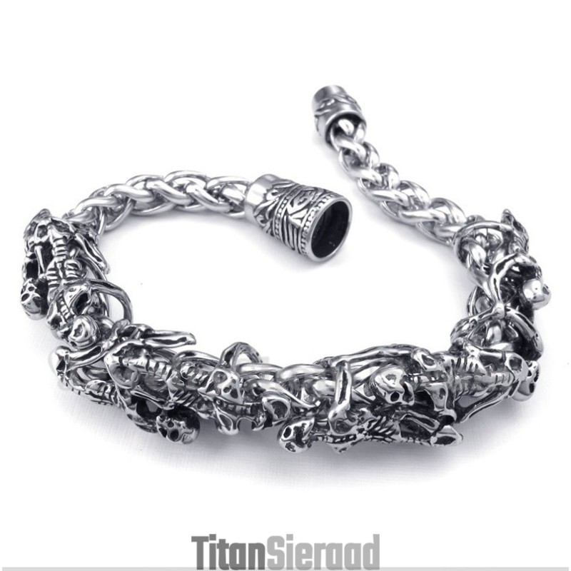 Heren Titanium Gegoten Schedelarmband