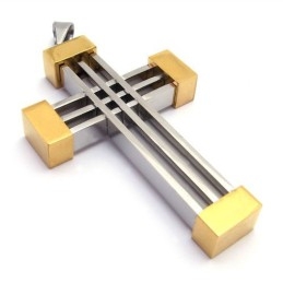 Nieuwe Stijl Geweven Kruis Titanium Hanger (Gloden)