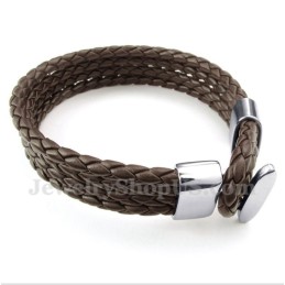 Heren Titanium Leren Armband