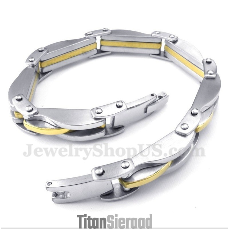 Titanium Gouden Golfarmband Voor Heren Titanium Gouden Golfarmband Voor Heren