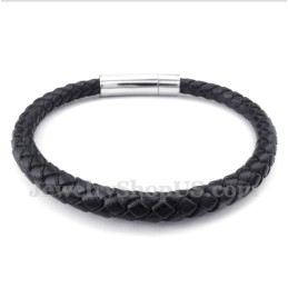 Heren Titanium Leren Armband