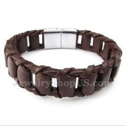 Heren Titanium Leren Armband