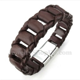 Heren Titanium Leren Armband