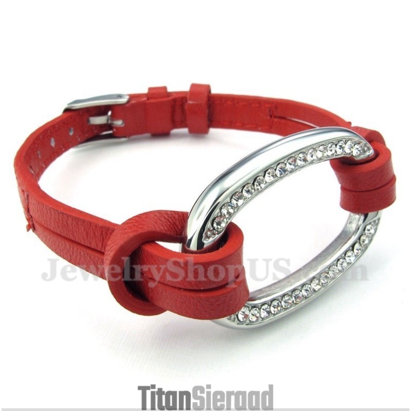 Heren Titanium Leren Armband Heren Titanium Leren Armband