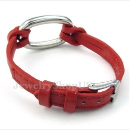 Heren Titanium Leren Armband