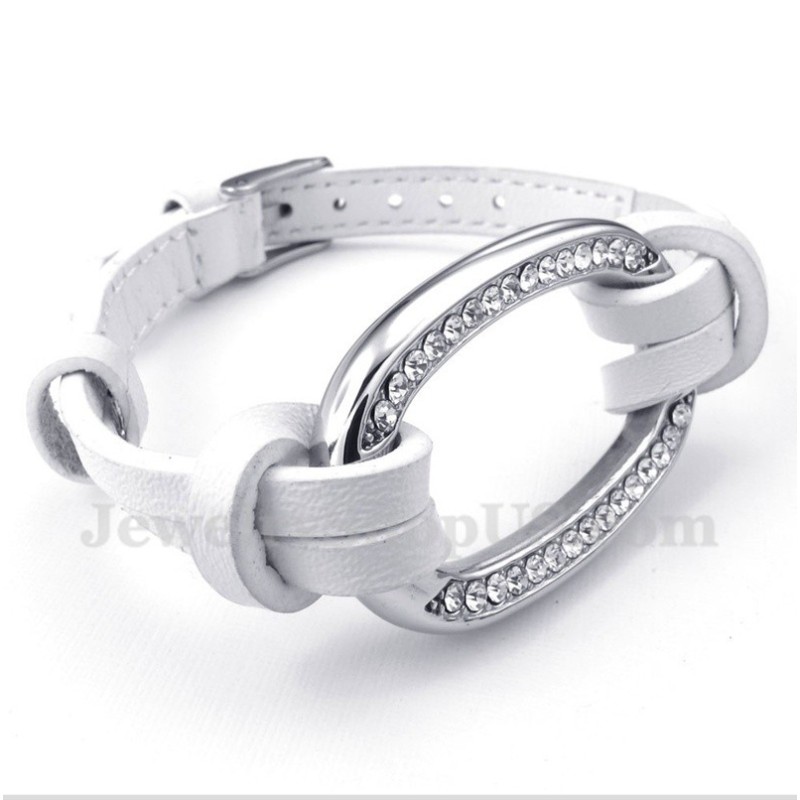 Heren Titanium Leren Armband Heren Titanium Leren Armband