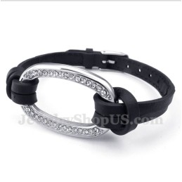 Heren Titanium Leren Armband