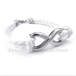 Heren Titanium Infinity Symbool Leren Armband