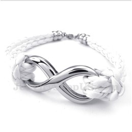 Heren Titanium Infinity Symbool Leren Armband