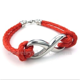 Heren Titanium Infinity Symbool Leren Armband