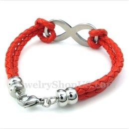 Heren Titanium Infinity Symbool Leren Armband