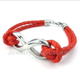 Heren Titanium Infinity Symbool Leren Armband