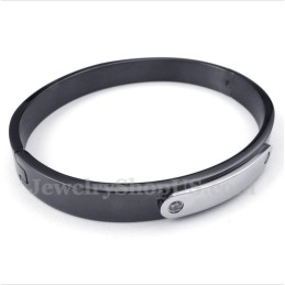 Heren Titanium Zwarte Armband