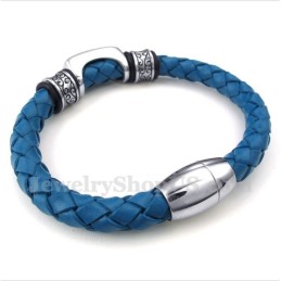 Heren Titanium Leren Armband