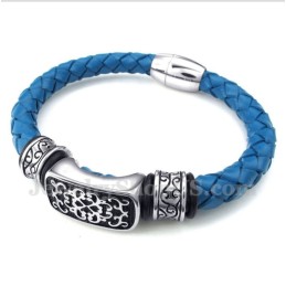 Heren Titanium Leren Armband