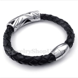 Heren Titanium Leren Armband
