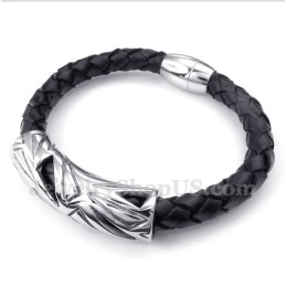 Heren Titanium Leren Armband