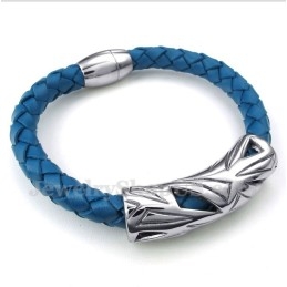 Heren Titanium Leren Armband