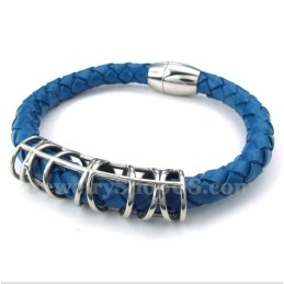 Heren Titanium Leren Armband