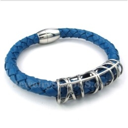 Heren Titanium Leren Armband