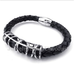 Heren Titanium Leren Armband