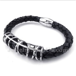Heren Titanium Leren Armband