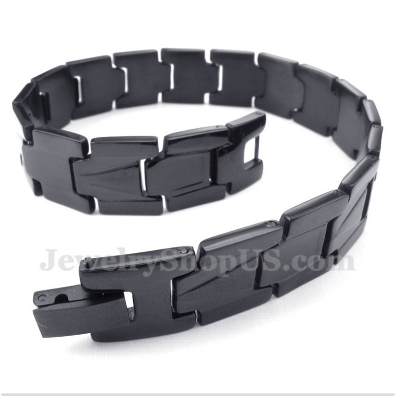 Zwarte Titanium Herenarmband