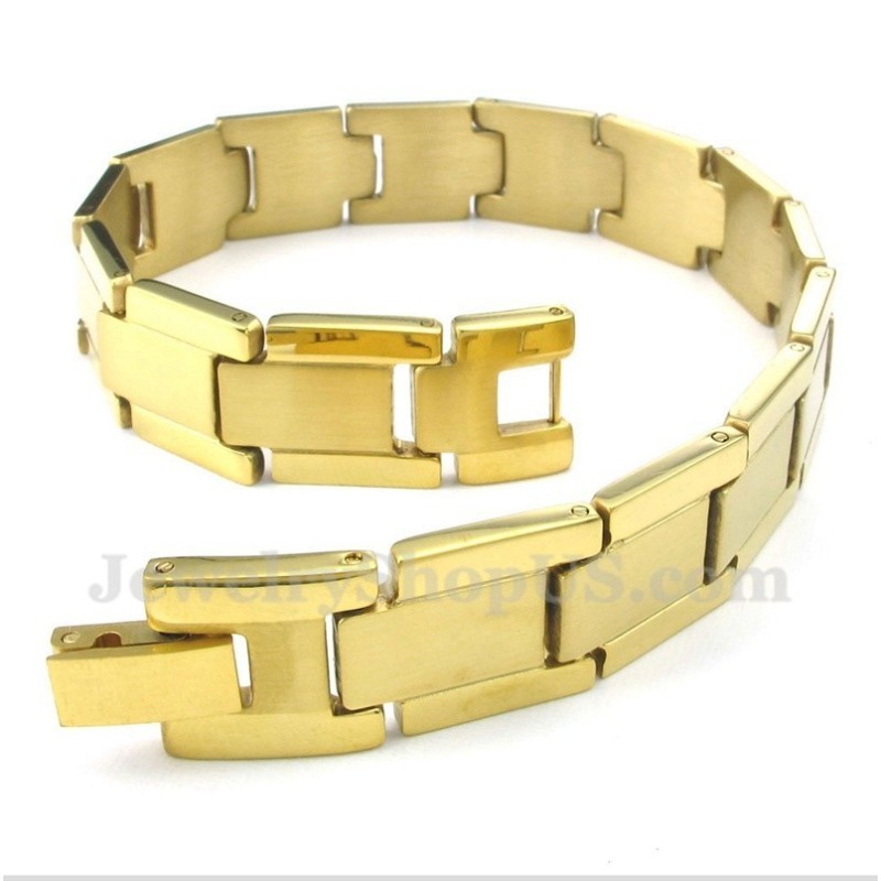 Heren Gouden Titanium Armband