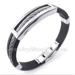 Heren Titanium Rubberen Kabelarmband