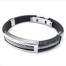Heren Titanium Rubberen Kabelarmband